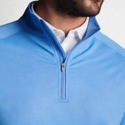 Peter Millar Golf Pullover - Perth Dip Dye Camo QZ - Maritime SS23 -Golf Fashion Shop peter millar golf pullover perth dip dye camo qz maritime ss23 p