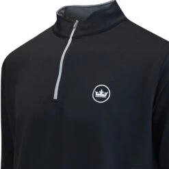 Peter Millar Golf Pullover - Perth Stretch QZ - Black AW23 -Golf Fashion Shop peter millar golf pullover perth stretch qz black aw23 me0ek40 blk 33