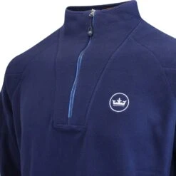 Peter Millar Golf Pullover - Thermal Micro Fleece QZ - Navy AW23 -Golf Fashion Shop peter millar golf pullover thermal micro fleece qz navy aw23 mf23ez38 nav 5