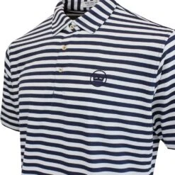 Peter Millar Golf Shirt - Baldwin Stripe Polo - Navy - White AW23 -Golf Fashion Shop peter millar golf shirt baldwin stripe polo navy white aw23 mf23ek60s nv wh 41