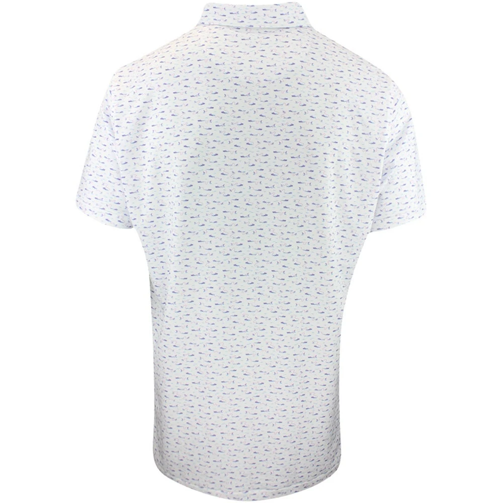 Peter Millar Golf Shirt - Cypress Print Polo - White AW23 5 Peter Millar Golf Shirt - Cypress Print Polo - White AW23 - Image 3