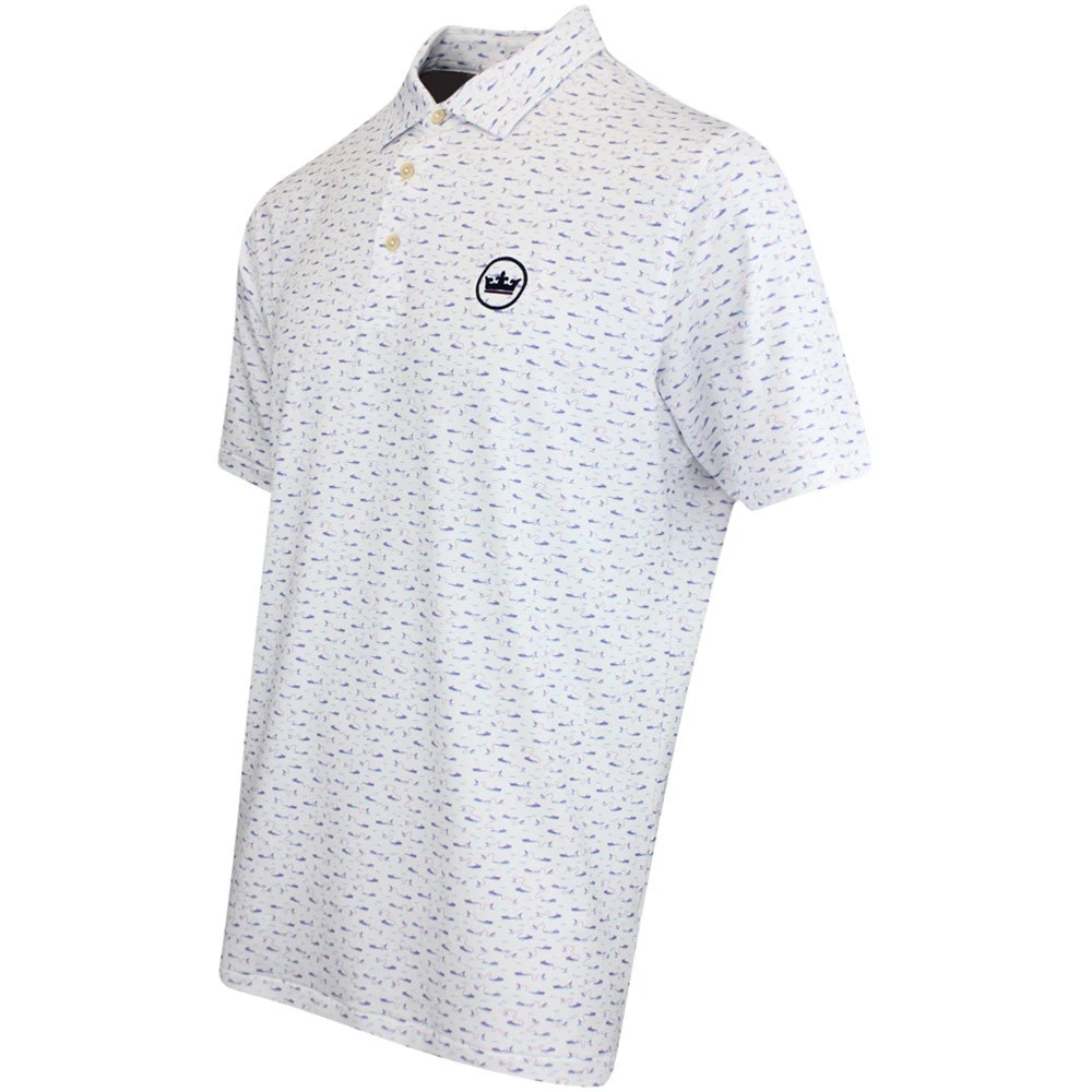 Peter Millar Golf Shirt - Cypress Print Polo - White AW23 4 Peter Millar Golf Shirt - Cypress Print Polo - White AW23 - Image 2