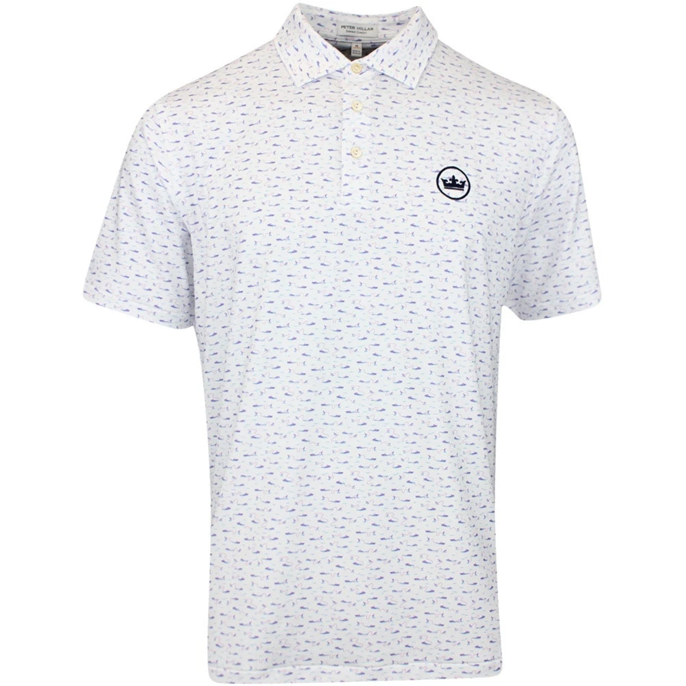 Peter Millar Golf Shirt - Cypress Print Polo - White AW23 3 Peter Millar Golf Shirt - Cypress Print Polo - White AW23