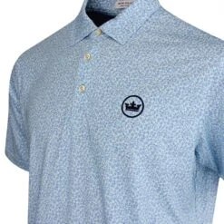 Peter Millar Golf Shirt - Lizard King Polo - Celeste AW23 -Golf Fashion Shop peter millar golf shirt lizard king polo celeste aw23 mf23ek14s clst 49