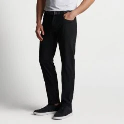 Peter Millar Golf Trousers - Bingham 5 Pocket Pant - Black SS23 -Golf Fashion Shop peter millar golf trousers bingham 5 pocket pant black ss23 mf22xb21fb blk p