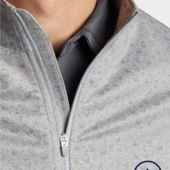 Peter Millar Golf Pullover - Perth Transfused QZ - Gale Grey AW23 -Golf Fashion Shop peter millar model shot 0000s 0050 mf23ek40d gale alt z