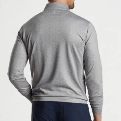 Peter Millar Golf Pullover - Perth Transfused QZ - Gale Grey AW23 -Golf Fashion Shop peter millar model shot 0000s 0052 mf23ek40d gale alt b
