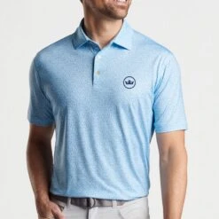 Peter Millar Golf Shirt - Lizard King Polo - Celeste AW23 -Golf Fashion Shop peter millar model shot 0000s 0078 mf23ek14s clst alt a