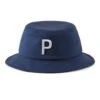 PUMA Golf Hat - P Logo Bucket - Navy Blazer AW23 -Golf Fashion Shop puma golf accessories 0001 024732 03 dt01