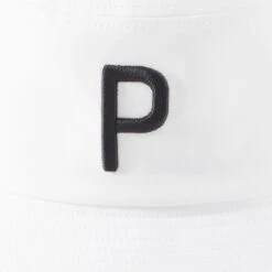 PUMA Golf Hat - P Logo Bucket - White Glow AW23 -Golf Fashion Shop puma golf accessories 0004 024732 02 dt02