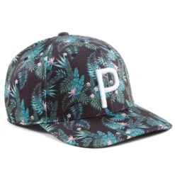 PUMA Golf Cap - Aloha P Cap - Black - Eucalyptus AW23