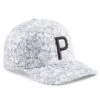 PUMA Golf Cap - Caddy P Cap - White Glow - Black AW23 -Golf Fashion Shop puma golf cap caddy p cap white glow black aw23 02483801 9
