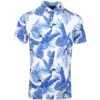 PUMA Golf Shirt - Cloudspun Aloha Polo - White - Festive Blue AW23 -Golf Fashion Shop puma golf cloudspun aloha polo white glow festive blue 62155604 aw23 64