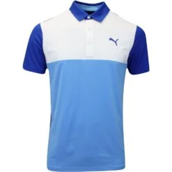 PUMA Golf Shirt - Cloudspun Colourblock Polo - Regal Blue AW23