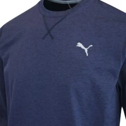 PUMA Golf Jumper - Cloudspun Crew Neck - Navy Blazer Htr AW23 -Golf Fashion Shop puma golf cloudspun heather crewneck navy blazer heather 53746704 aw23 21