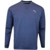PUMA Golf Jumper - Cloudspun Crew Neck - Navy Blazer Htr AW23 -Golf Fashion Shop puma golf cloudspun heather crewneck navy blazer heather 53746704 aw23 24