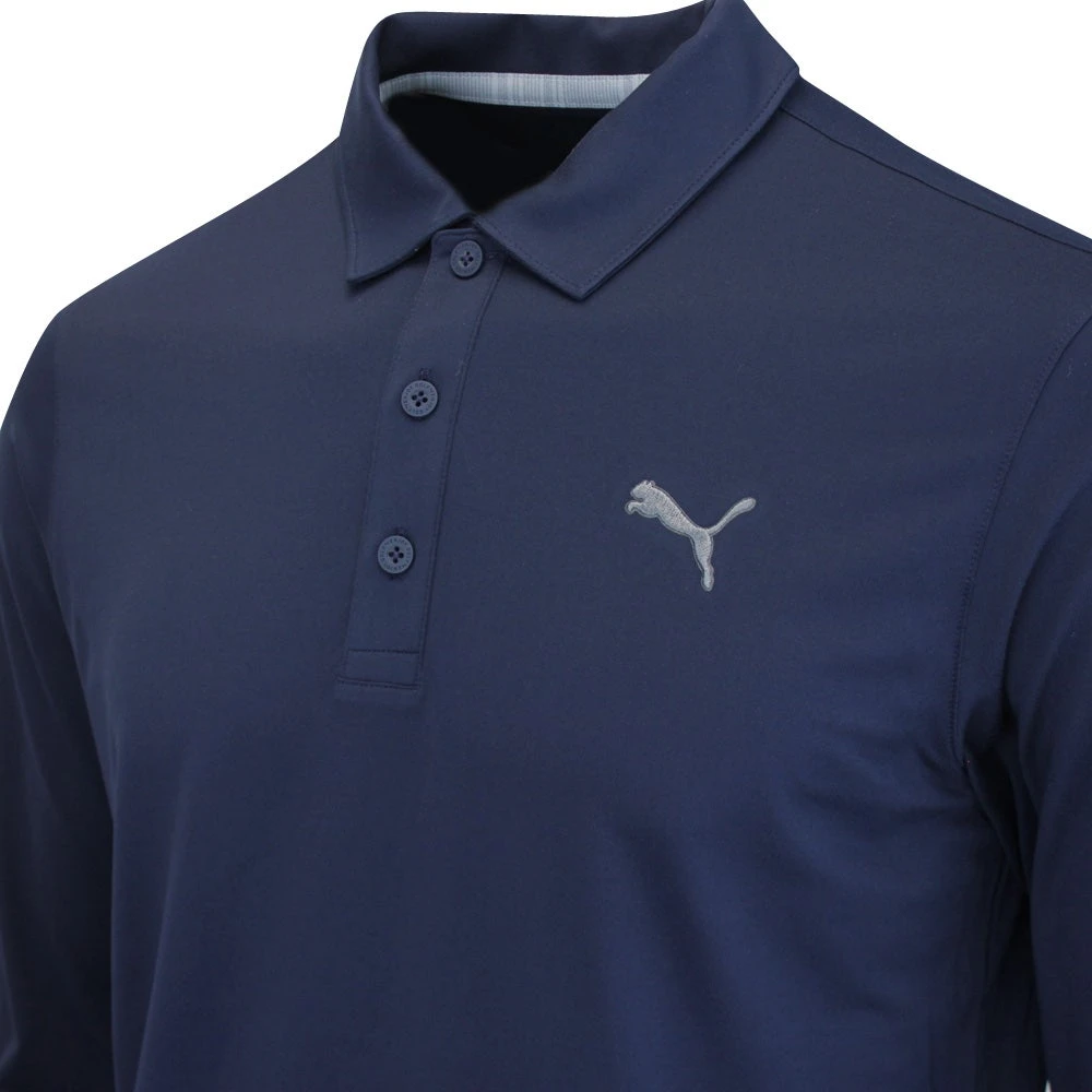PUMA Golf Shirt - Cloudspun LS Polo - Navy Blazer AW23 6 PUMA Golf Shirt - Cloudspun LS Polo - Navy Blazer AW23 - Image 4
