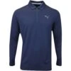 PUMA Golf Shirt - Cloudspun LS Polo - Navy Blazer AW23 -Golf Fashion Shop puma golf cloudspun longsleeve polo navy blazer 53288405 aw23 48
