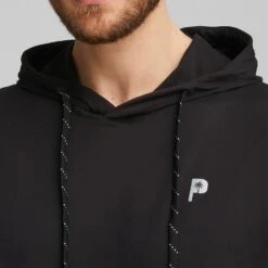 PUMA Golf Hoodie - PTC Midweight - Black AW23 -Golf Fashion Shop puma golf hoodie ptc midweight black ss23 620249 02 59