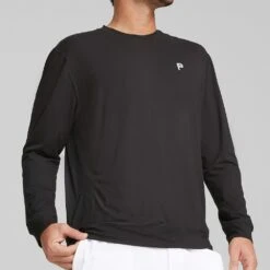 PUMA Golf Jumper - PTC Midweight Crew Neck - Black AW23 -Golf Fashion Shop puma golf jumper ptc midweight crew neck black ss23 539206 02 36 2 1