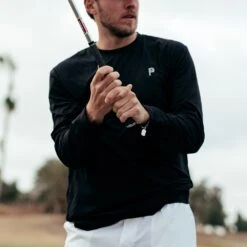 PUMA Golf Jumper - PTC Midweight Crew Neck - Black AW23 -Golf Fashion Shop puma golf jumper ptc midweight crew neck black ss23 539206 02 3x