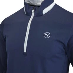 PUMA Golf Pullover - Lightweight QZ - Navy Blazer AW23 -Golf Fashion Shop puma golf lightweight q zip navy blazer ash gray 62151705 aw23 37