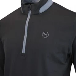 PUMA Golf Pullover - Lightweight QZ - Black AW23 -Golf Fashion Shop puma golf lightweight q zip puma black slate sky 62151701 aw23 33