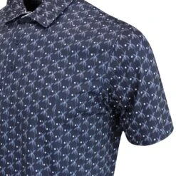 PUMA Golf Shirt - MATTR Palms Polo - Navy Blazer AW23 -Golf Fashion Shop puma golf mattr palms polo navy blazer white glow 62154903 aw23 81