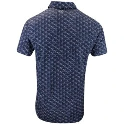 PUMA Golf Shirt - MATTR Palms Polo - Navy Blazer AW23 -Golf Fashion Shop puma golf mattr palms polo navy blazer white glow 62154903 aw23 82