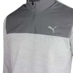 PUMA Golf Pullover - Cloudspun Colourblock QZ - Quiet Shade AW23 -Golf Fashion Shop puma golf pullover cloudspun colourblock qz quiet shade ss23 537463 02 c