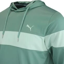 PUMA Golf Pullover - MATTR Colourblock Hoodie - Eucalyptus AW23 -Golf Fashion Shop puma golf pullover mattr colourblock hoodie eucalyptus aw23 62025208 21