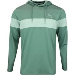 PUMA Golf Pullover - MATTR Colourblock Hoodie - Eucalyptus AW23