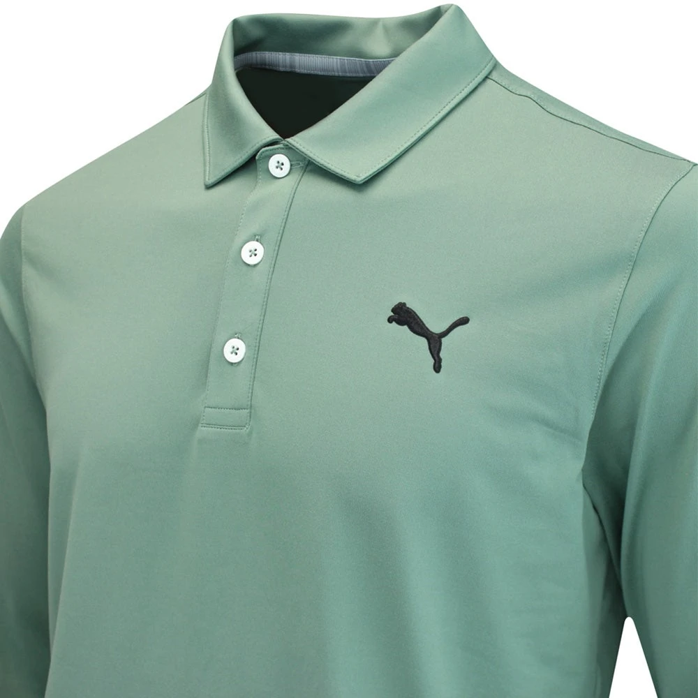 PUMA Golf Shirt - Cloudspun LS Polo - Eucalyptus AW23 6 PUMA Golf Shirt - Cloudspun LS Polo - Eucalyptus AW23 - Image 4