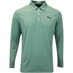 PUMA Golf Shirt - Cloudspun LS Polo - Eucalyptus AW23
