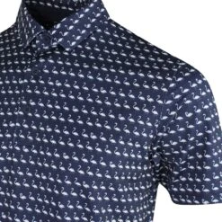 PUMA Golf Shirt - MATTR Flamingo Tile Polo - Navy Blazer SS23 -Golf Fashion Shop puma golf shirt mattr flamingo tile polo navy blazer ss23 537458 01 c