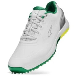 PUMA Golf Shoes - Alphacat Nitro - White - Green 2023 -Golf Fashion Shop puma golf shoes alphacat nitro white green 2023 378692 01 42