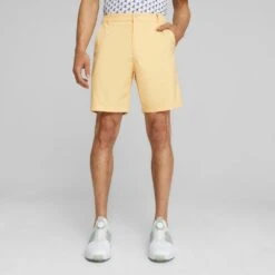 PUMA Golf Shorts - Dealer Short 8" - Flaxen AW23 -Golf Fashion Shop puma golf shorts dealer short 8 flaxen aw23 53778821 58