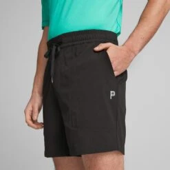 PUMA Golf Shorts - PTC Vented Short - Black AW23 -Golf Fashion Shop puma golf shorts ptc vented short black ss23 539203 02 13