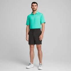 PUMA Golf Shorts - PTC Vented Short - Black AW23 -Golf Fashion Shop puma golf shorts ptc vented short black ss23 539203 02 15
