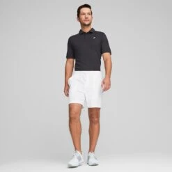 PUMA Golf Shorts - PTC Vented Short - Bright White AW23 -Golf Fashion Shop puma golf shorts ptc vented short bright white ss23 539203 01 11