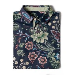 PUMA Golf Shirt - Liberty Paisley Polo - Navy Blazer AW23 -Golf Fashion Shop puma liberty paisley 0008 layer 19