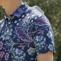 PUMA Golf Shirt - Liberty Paisley Polo - Navy Blazer AW23 -Golf Fashion Shop puma liberty paisley model 0000 layer 7