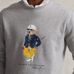Ralph Lauren POLO Golf Jumper - Bear Logo Crew - Andover Htr SS23 -Golf Fashion Shop ralph lauren polo golf jumper bear logo crew andover htr ss23 710899565002 b