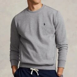 Ralph Lauren POLO Golf Jumper - Fleece Crew Neck - Steel Heather AW23 -Golf Fashion Shop ralph lauren polo golf jumper fleece crew neck steel heather aw23 710875152008 50