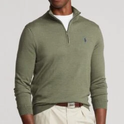Ralph Lauren POLO Golf Jumper - Tech Wool QZ - Shamrock Heather AW23 -Golf Fashion Shop ralph lauren polo golf jumper tech wool qz shamrock heather aw23 710876339006 62