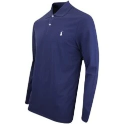 Ralph Lauren POLO Golf Shirt - LS Stretch Pique - Refined Navy AW23 -Golf Fashion Shop ralph lauren polo golf shirt ls stretch pique refined navy aw23 413319 38