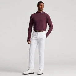 RLX Golf Base Layer - Peached Airflow LS Mock - Harvard Wine AW23 -Golf Fashion Shop rlx golf base layer peached airflow ls mock harvard wine aw23 785915766002 33