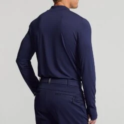 RLX Golf Base Layer - Peached Airflow LS Mock - Refined Navy AW23 -Golf Fashion Shop rlx golf base layer peached airflow ls mock refined navy aw23 785915766001 80
