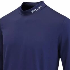 RLX Golf Base Layer - Peached Airflow LS Mock - Refined Navy AW23 -Golf Fashion Shop rlx golf base layer peached airflow ls mock refined navy aw23 image 70
