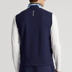 RLX Golf Gilet - Camo Quilted Coolwool Vest - Mid Blue SS23 -Golf Fashion Shop rlx golf gilet camo quilted coolwool vest mid blue ss23 785899292001 c